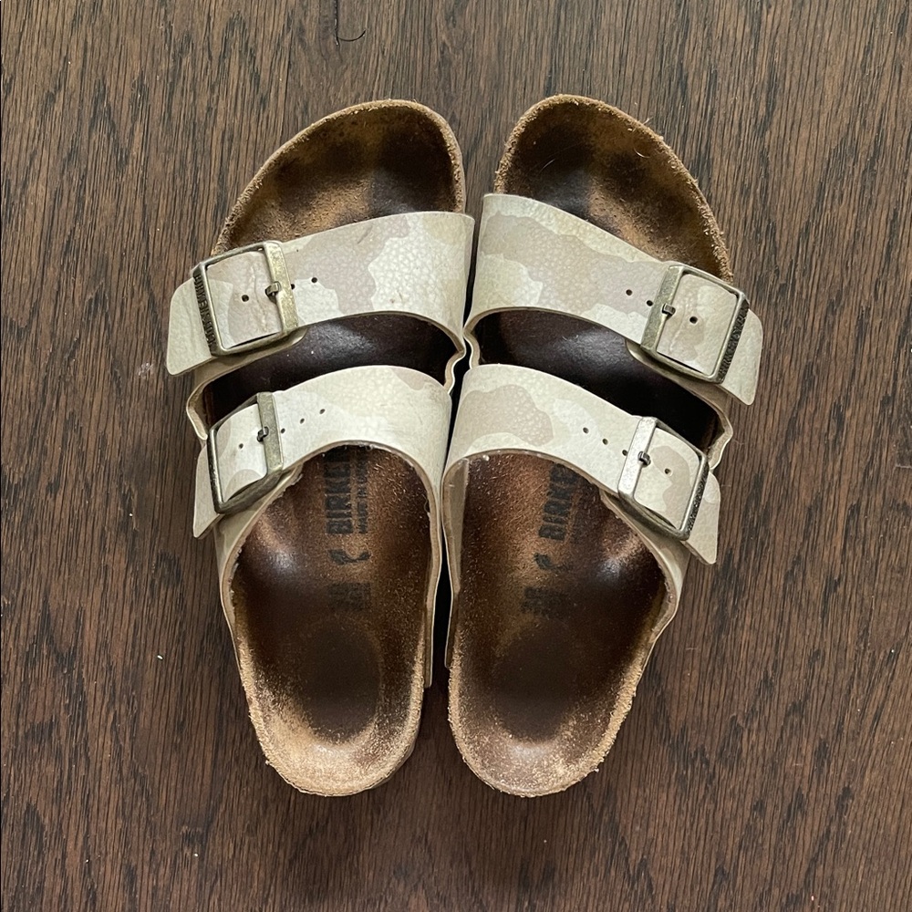 Birkenstock Tan Camo Double-Strap Sandals